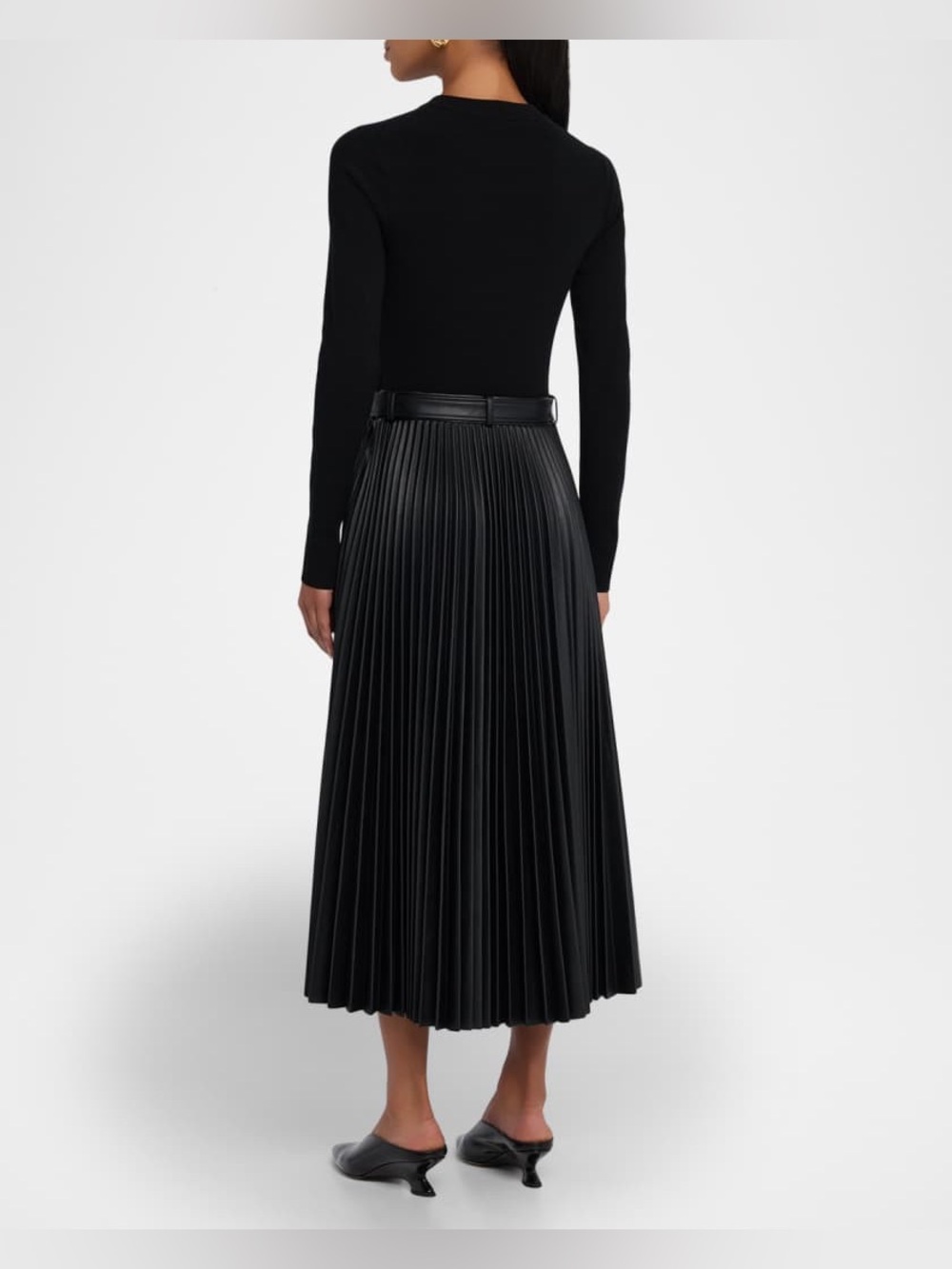 NEW SIMKHAI abilene knit combo midi dress | Black, Small - Picture 6 of 16